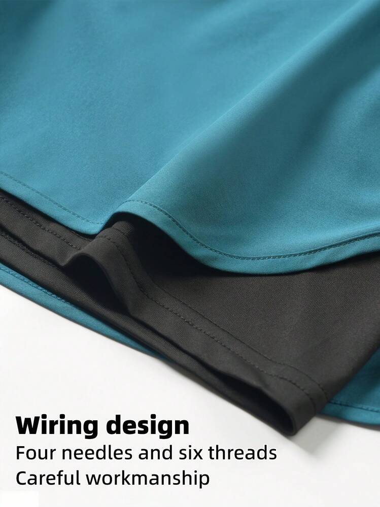 3-Piece Men's Athletic Shorts: Quick - Dry, Breathable, And Elastic Featuring Built-In Compression Liner, Mens Shorts Are Perfect For Running, Gym Training, Marathons, And Outdoor Sports. Available In Three Colors. - 彩色 - 查看 5