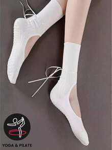 1/4 زوج جوارب نسائية ذات شريط مفرغ لليوغا والبيلاتس مانعة الانزلاق، جوارب يوغا ملونة، جوارب بيلاتس لاصقة مع قبضة وجوارب يوغا قابلة للتنفس، مناسبة للباليه واليوغا