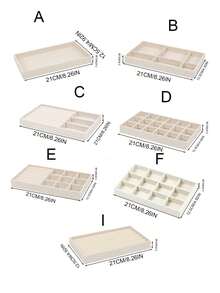7 pièces Plateau de bijoux en velours beige - avec doublure intérieure douce - Plateau d'affichage rectangulaire multicouche, Présentoir de rangement de bijoux empilable en velours de couleur beige, Plateau de bijoux en matériau velours, Boîte de rangement de bureau rectangulaire à plusieurs compartiments, Empilable, Boîte de rangement de type tiroir pour boucles d'oreilles, bagues, colliers, bracelets et épingles