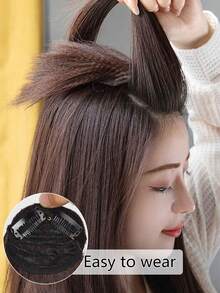 Clip-In Synthetic Hair Extensions Set Of 1, Invisible Root Volumizer Straight Clip-On Hairpiece, Top Boosting Hair Padding Pieces, Adds Volume For All - Suitable For Men & Women, Easy To Use - Multicolor - View 5