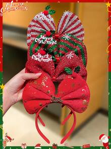 4pcs Women's Christmas Big Bow Headbands, Sweet & Cute Style, Female Hair Accessories, Christmas Hair Accessories, Suitable For Holiday Parties, School Supplies, Christmas Decorations, Autumn Female Accessories, Christmas Gifts, Christmas Ornaments, Hair Band, Hair Hoop