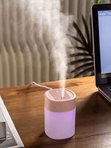 1 Stück Aroma Diffuser mit farbwechselndem Licht, tragbare USB-betriebene Nachtbeleuchtung, Luftbefeuchter für Zuhause, Büro, Schlafzimmer, Auto, leise Tischlampe mit Farbwechsel