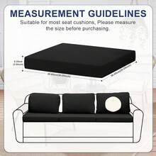 HANDONTIME 8Pcs Patio Cushion Covers Stretch Outdoor Couch Cover Cushions Outdoor Furniture Waterproof Patio Furniture Cover Pets Sofa Covers Washable (Khaki,Cover Only) - 答:黑色 - 查看 9