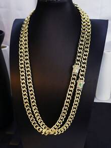 1 Piece Hip-Hop Punk Style Infinity Symbol 14K Gold-Plated Zinc Alloy Thick Chain Motorcycle Accessory - Infinity Symbol - View 3