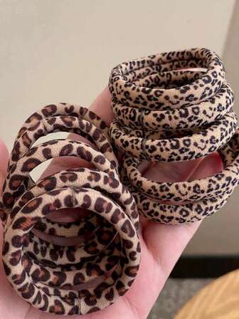 5 件/10 件简约高弹力纹理图案发带，适合所有季节的多功能马尾辫夹，发圈，发橡皮筋，发圈，发绳，弹性发带