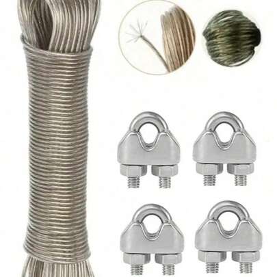 2.5mm Copper Plated Steel Wire Rope For Home Drying And Outdoor Use, Multipurpose Luggage Binding Rope, Durable High Strength Cable For Clotheslines, Travel Packing, And DIY Projects, Weather Resistant, Easy To Bend And Tie, Compact Yet Strong, Ideal For Indoor Laundry, Patio Drying, Camping Gear, And Everyday Utility