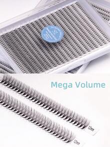 600 Stücke 20 Reihen XXL Tablett 12D 14D Mega Volumen Wimpern Handgefertigt Russisches Volumen Promade Volumen Fächer Ultra-Schnell Schmal Spitz Dünn Basis Importierte Koreanische PBT Faser Ultra Dunkel Weich C D Locken 8-15mm Vorgefertigte Fächer Wimpernverlängerungen Premium Profi