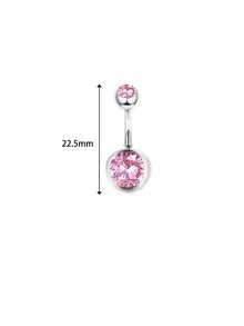 1 件吊坠肚脐穿孔首饰可爱粉色 CZ 心形蝴蝶结花朵肚脐环女士 14G 银不锈钢精致吊坠肚脐穿孔派对夏季海滩礼物性感情人节、妈妈、母亲、母亲节、礼物 - 肚環 - 查看 23