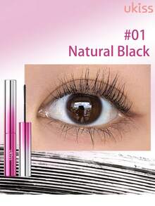 ukiss 自然黑睫毛膏，自然纤长睫毛，可水洗睫毛膏，纤长，定型，防皱，防晕染，日常妆容 - 01自然黑 - 查看 2