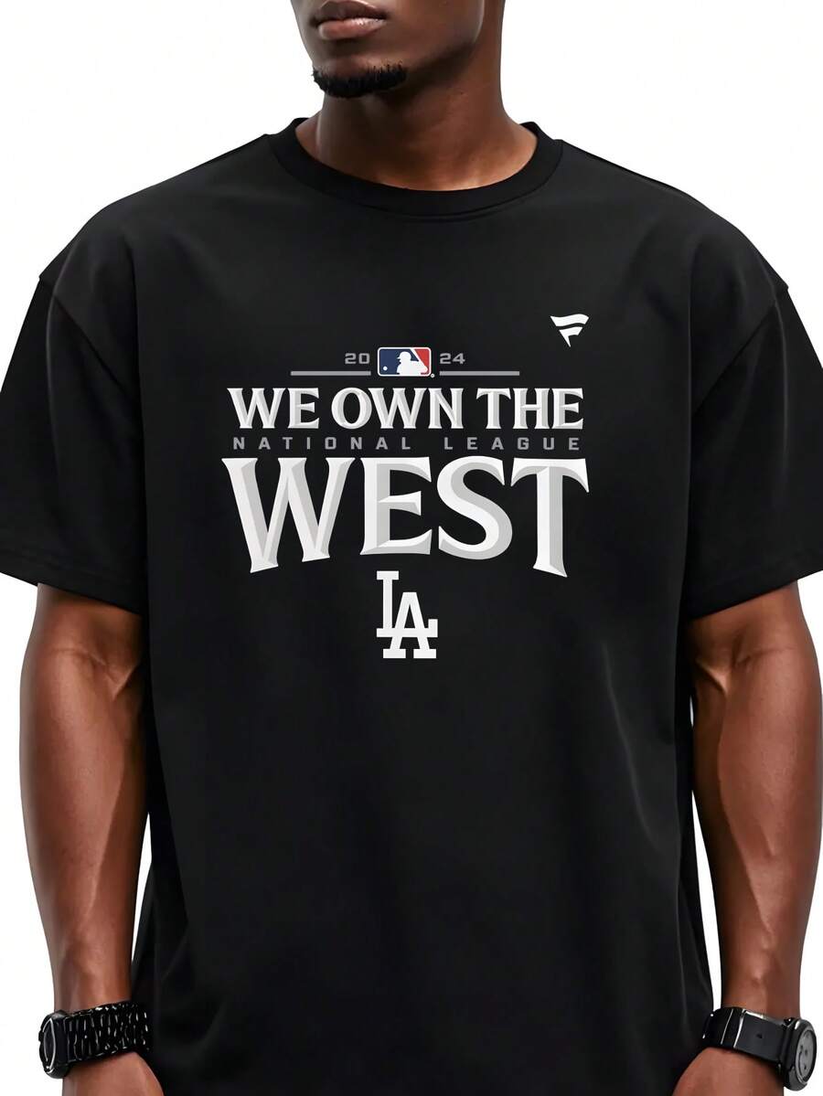 We Own The West Dodgers Shirt Graphic T Shirt Vintage Black T-Shirt - 黑色 - 查看 1