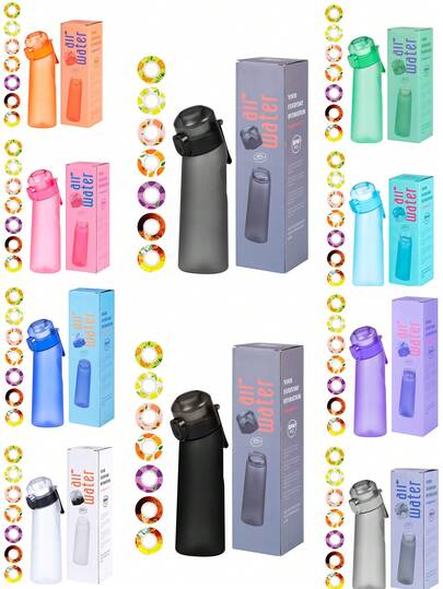 1pc Color Box Set Sports Water Bottle With One Random Flavour Pods, Outdoor Sports Water Cup, Suitable For Fitness AndOutdoor Sports, Fashionable Drinking Water Bottle, Birthday Gift