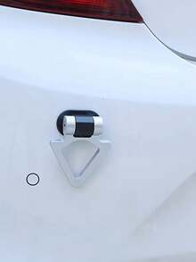 Universal ABS Decorative Trailer Hook – Stick-On Plastic Trailer Hitch Ring, U-Shaped & Triangle Design For Car Front/Rear Bumper, No-Drill Installation, Adjustable Racing Style Tow Hook Decal – Car Modification Accessory For SUV, Truck, Sedan, , Car Body Styling Upgrade - 彩色 - 查看 4