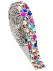 4/1Piece Self-Adhesive Sparkling Diamond Ribbon Set, 4/2 Yards Total - Crystal Embellishments For Diy Crafts, Clothing, Phone & Party Accessories