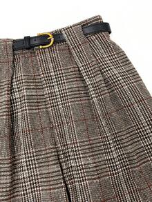 女士格纹休闲裤，时尚百搭