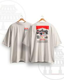 Unisex Streetwear T-Shirt – Ayrto Senn@ X McL@Ren X Malboro – 100% Premium Cotton Iconic Print - 香檳色 - 查看 1