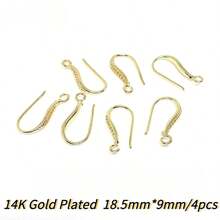14K 镀金扁平耳线带环，黄铜耳环钩配件，耳环配件，DIY 珠宝制作配件 - Earring Hooks - 查看 23