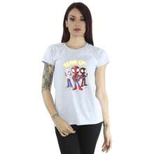 Marvel Damen/Frauen Spidey und seine erstaunlichen Freunde Skizze Baumwolle T-Shirt (Sport Grau) - Grau - Übersicht 3