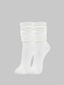 5/6/10/20 双女式小腿袜，黑白灰混合，时尚折叠袜，家居毛绒袜，健身运动袜