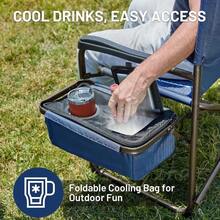 XXL Oversized Directors Chair 600lbs Heavy Duty Camping Chair With Cooler Bag Table Portable Folding Chair With Wide Seat For Tailgating Patio Outdoor Blue 2 Pack - Blue-1 Pack - View 4
