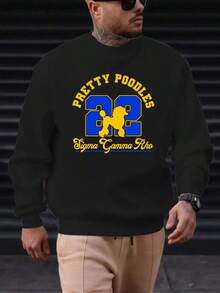 Men's Casual Olive Green Hoodie With Pretty Poodles 22 Graphic Print - Soft Round Neck Pullover, Machine Washable Regular Fit Sweatshirt For Casual Attire, Sweater Hoodie, Sigma Gamma Rho Theme, Comfortable Knit Fabric,Fall Hoodies,Men's Fall Clothes,Street Wear,Halloween,Mens Hoodies,Y2k Clothes,Jesus Hoodie,Thanksgiving Day,Nightmare Before Christmas,Christmas - 黑色 - 查看 1