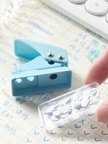 1 件迷你手动单孔圆孔打孔器，多种颜色可选，适用于在活页纸、档案材料、DIY 纸板、笔记本和日记本上打孔，非常适合学生和办公室工作人员 - 彩色 - 查看 5