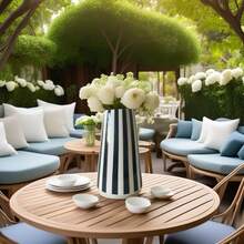 Black Striped Ceramic Vase, Suitable For Tabletop, Wedding Decoration Home Decor Room Decor Flower Vase Glass Vase