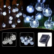 2025 Latest 20/50/100 LED Solar Powered Outdoor Crystal Ball Lights, 8 Modes Solar Fairy Lights, Bubble Ball Fairy Lights, Christmas Decor, Villa Garden New Year String Lights, Summer & Autumn - Universal