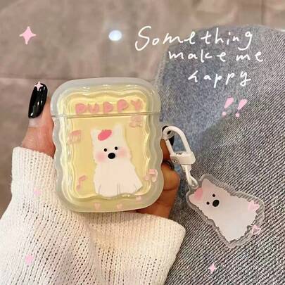 New Cute Cartoon Puppy Ear Design Earphone Case For AirPods 1/2/3/Pro/Pro2/4, Apple Earphone Protective Cover, Holiday Gift