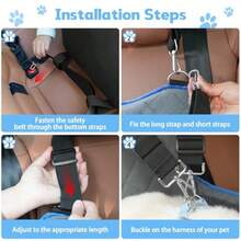 Dog Booster Car Seat For Small Medium Dog Under 35 Lb 6 Inch Memory Foam Elevated Pet Car Seat Bed With 3 Pockets 3 Safety Belt Detachable Washable Puppy Carrier Pet Travel Accories - 黑色 - 查看 6