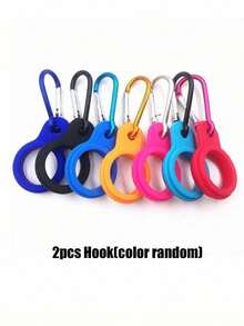 Gancho de aluminio resistente y cierre de con hebilla de goma, correa, utilizado para asegurar botellas de agua - Perfecto para acampar y hacer senderismo, con 11 colores para elegir, el mejor regalo para entusiastas de los viajes, equipo de montañismo para colgar botellas de agua, hebilla de silicona para botellas de agua mineral, hebilla de silicona para botellas de agua de escalada (se envían aleatoriamente los colores de gancho + correa)