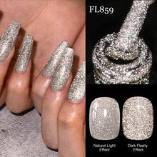 FOUR LILY 10ml 咖啡系列凝胶指甲油 - 反光闪粉系列，半永久美甲沙龙指甲油，需搭配底油和亮油使用，打造完美美甲效果 - 彩色 - 查看 12