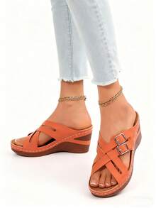 11Gladiator Sandals Slides Women Fashion Metallic Reptile-Embossed Heeled Sandals,Women's Gold Silver Slide Sandals Strappy Block Heel Bohemian Beach Shoes,Chic Gladiator Heeled Slides With Metal Buckle Dressy Summer Sandals,Platform Slide Sandals Women Fashion Reptile Print Ankle Strap Sandal,Women's Casual Luxury Slides Strappy Sandals Comfortable Low Heel - 橘子 - 查看 7