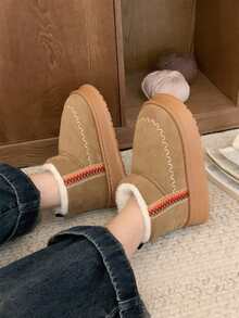 XIXITIAO 1 para wygodnych, modnych i wszechstronnych butów śnieżnych, lekkie krótkie buty, płaskie kapcie, buty śnieżne z haftowanym wzorem retro, odpowiednie do noszenia na zewnątrz