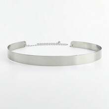 1条女士银色光滑经典户外装饰可调节腰链，适合派对、休闲穿着，也是送给朋友的圣诞礼物。 - 銀色 - 查看 4