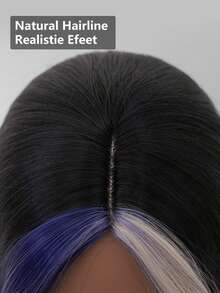 clouder Black Highlighted Blue And Gold Extra Long Curly Wig 30 Inch Cosplay Wig Halloween Christmas Wig Elegant Soft Matte Hair Loose Curls Casual Outing Street Punk Wig Rock Wig Fluffy Natural Cool Girl Synthetic Heat-Resistant Fiber Wig Suitable For Women Daily Party Wig Music Festival Wig Avant-Garde College Style Wig Modern Fashion Gothic Wig - 彩色 - 查看 8