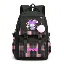 Sanrio Sanrio Kuromi Laptop Backpack For Teens And Adults. With Multiple Compartments, USB Mounting Holes, Nylon, Suitable For School, College, Travel,Back To School Surprise Gifts School Supplies School Essentials