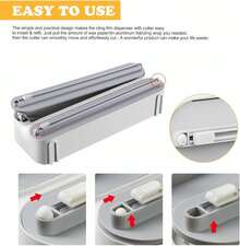 3-Layer Magnetic Multifunctional Wall-Mounted Storage Box, Multifunctional Plastic Film Cutter With Paper Holder, Household Non-Porous Storage Rack For Oil Paper, Tin Foil Paper, Baking Paper, Towels And Roll Paper, Home Storage Box And Storage - White - View 5