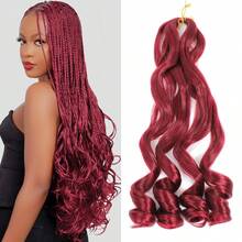 100g/Paquete Peluca rizada francesa de 24 pulgadas, ondulada y esponjosa, 1 paquete, verde marino, extensiones de cabello sintético trenzado elástico, mecha de cabello rizado francés de ganchillo - Multicolor - Ver 9