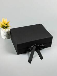 1 صندوق هدايا قابل للطي باللون الأسود، صندوق تغليف هدايا، صندوق هدايا لتقديمه للعائلة والأصدقاء، استخدام عام لهدايا المناسبات