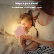 Luz de noche para niños, lampara de noche recargables, night light LED portátil regulable, luz nocturna para dormitorios de niñas y niños, Grandes opciones de regalo para niños y bebés, rosa - Azul - Ver 11