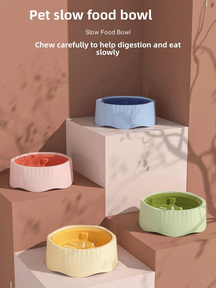 1 szt. (losowy kolor) przenośna miska na karmę dla zwierząt domowych, wielofunkcyjna miska dla psów/kotów, spowalniająca jedzenie i zapobiegająca zadławieniu, do karmienia i pojenia