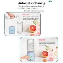 PANDA Z1 Portable Juicer 10 Blade Steel Knife Blender Household Fruit Mini Juicer Cup 420ML Capacity Smoothie Mixer Machine USB Rechargeable Juice Extractor Kitchen Tool