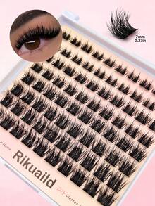 Rikuaild 80pcs D-Curl Thick & Dense Individual False Eyelashes, Create Natural Makeup Effect, Suitable For DIY Eyelash Extension At Home - D - View 5