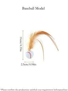 1pc Cat Toy, Feather Rubber Bouncy Ball, Pet Chasing Toy, Pet Self-Entertainment Toy, Suitable For Cats And Dogs, Household Pet Toy Ball, Interactive Toy For People And Pets, Made Of Rubber Material With High Elasticity, Durable And Damage-Resistant