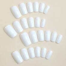 New Style Solid-Color White Rectangular Homemade Nail Art