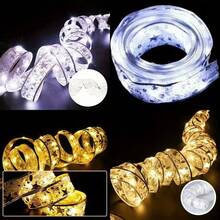 1 pieza Luces de cinta navideña, decoración de copos de nieve y corona - Alimentadas por batería (sin enchufe), luces LED blancas cálidas y azul frío, luces de cinta de plástico, adecuadas para árbol interior, escaleras, decoración de fiestas - Instalación fácil, baterías no incluidas, iluminación navideña, diseño ligero, excelente para compradores navideños y decoración del hogar, decoración navideña, decoración XMAS, decoración del árbol de Navidad, regalo, decoración de Acción de Gracias, boda, decoración del hogar, decoración de otoño, decoración de cumpleaños para regalos, suministros para fiestas, interior, exterior, jardín, decoración de festivales, decoración de Halloween, decoración de pared, adornos de Halloween