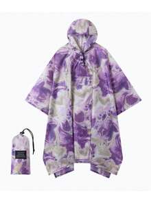 3-In-1 Multifunctional Hooded Rain Poncho For Adults With Neckline Buttons, Portable Raincoat With Pockets, Lightweight Rain Jacket For Women And Men Outdoor Activities