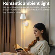 2 piezas Lámparas de pared recargables con sensor táctil a batería, Lámpara de pared LED recargable, Iluminación con regulación continua, Adecuada para decoración de pared, sala de estar, dormitorio, pasillo, regalo, luz nocturna - Multicolor - Ver 6