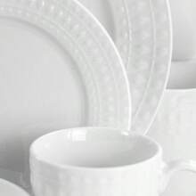 Hayes 16 Piece Square Porcelain Dinnerware Set In White - White - Round 2 - View 12