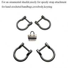 CRAFTMEMORE D型环螺丝扣钥匙扣，U型D型环，适用于DIY皮革工艺、钱包替换，适配1/2英寸皮带，4个/套 - 金色 - 查看 5